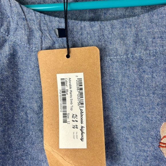 BNWT Princess Highway “Adorable Plants” Embroidered Top - Picture 2 of 10